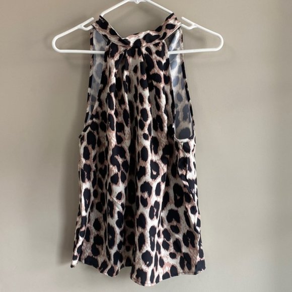 Leopard Print Halter Blouse, - Picture 3 of 6